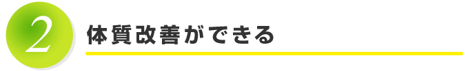 体質改善ができる