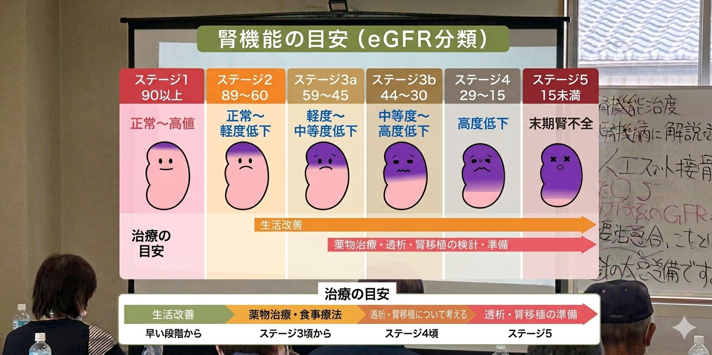 腎機能の目安 eGFR分類表